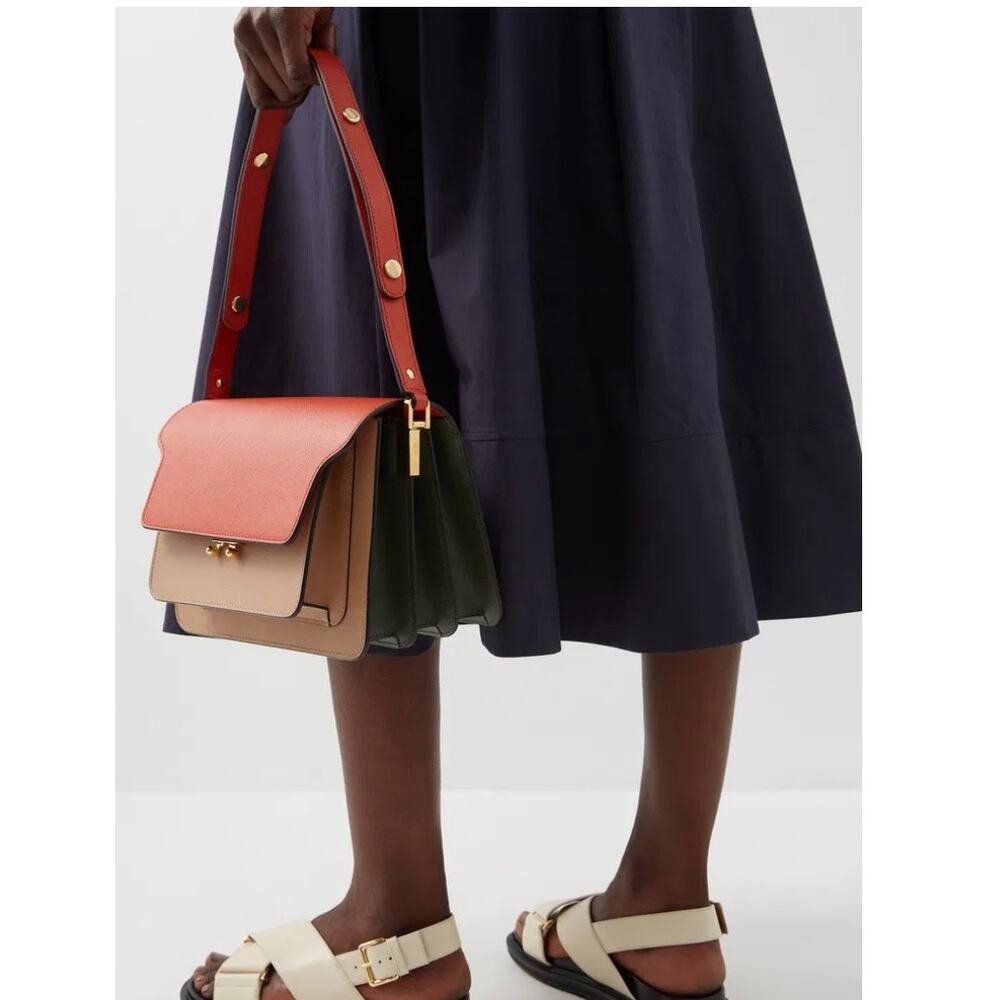 NWOT Marni Medium Trunk Bag In Saffiano Leather